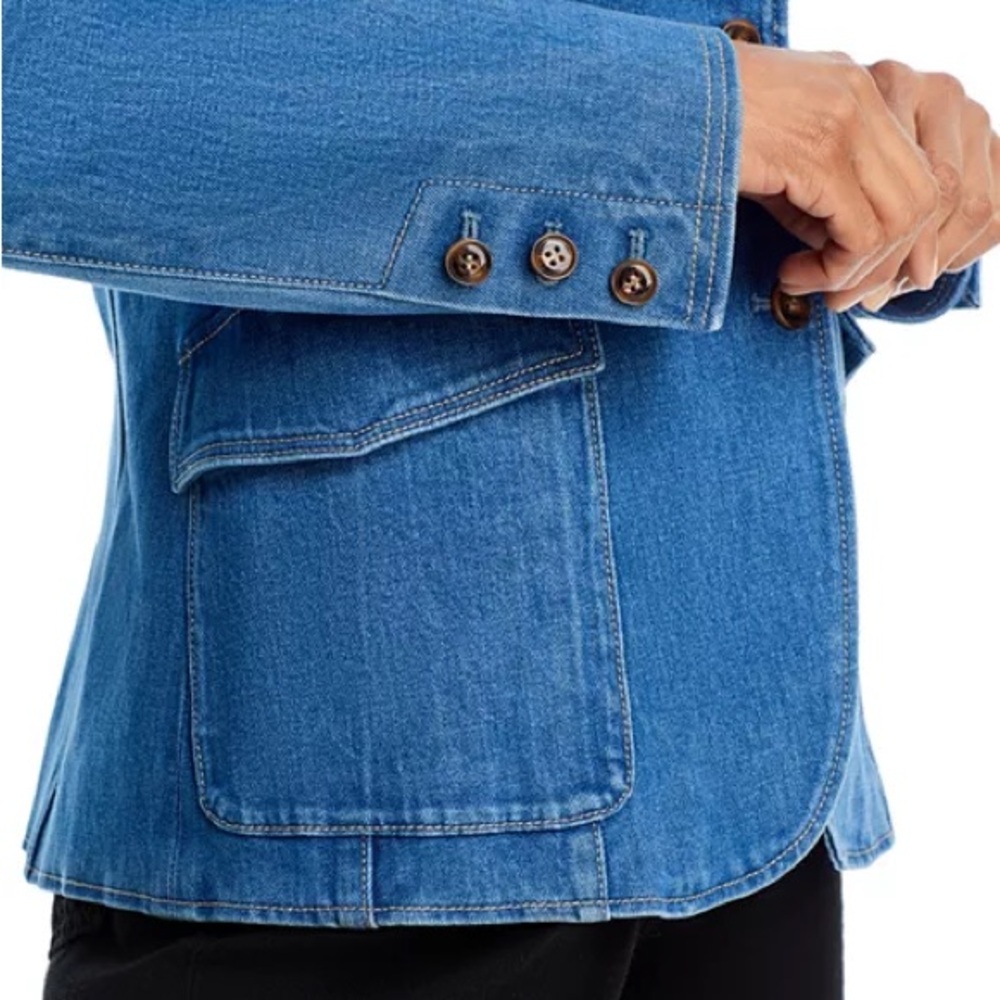 💙 PAIGE Romona Denim Blazer Size 4 💙 - Picture 7 of 15